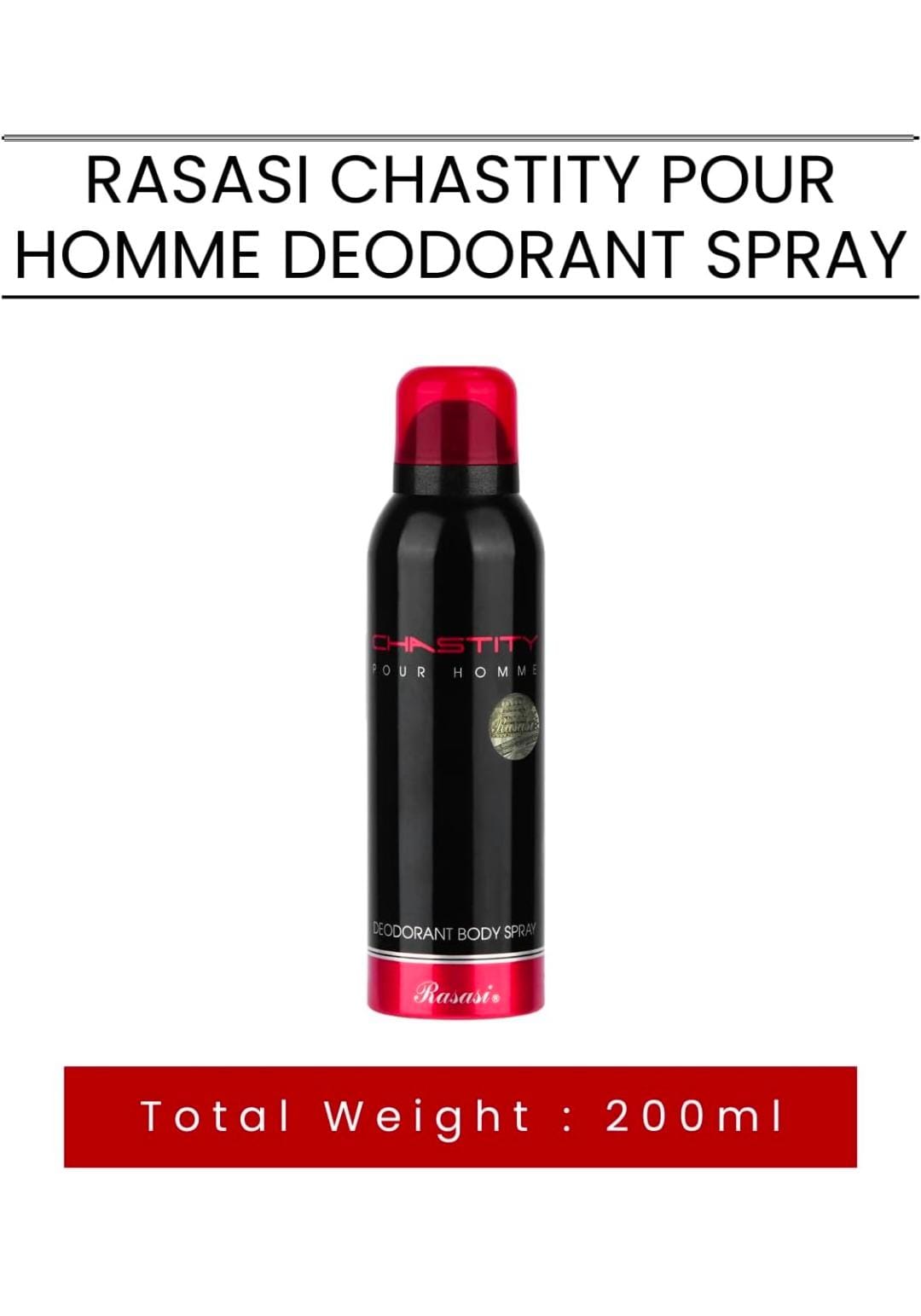 RASASI CHASTITY POUR HOMME DEODRANT SPRAY